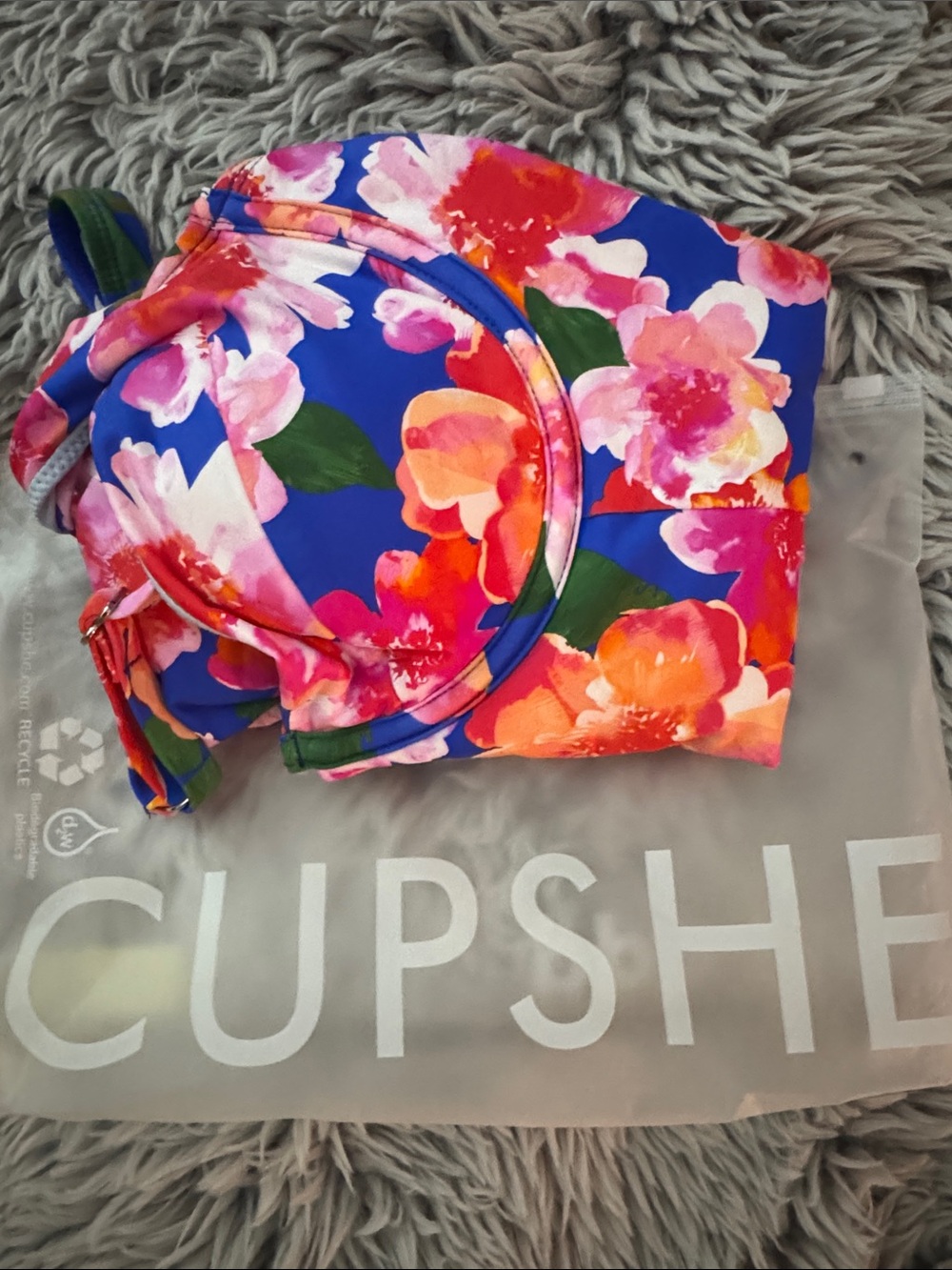 Cupshe Royal Blue Floral One-Piece Swimsuit - Picture 7 of 7